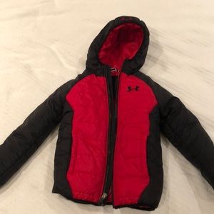 Red and black boys youth under armour coat